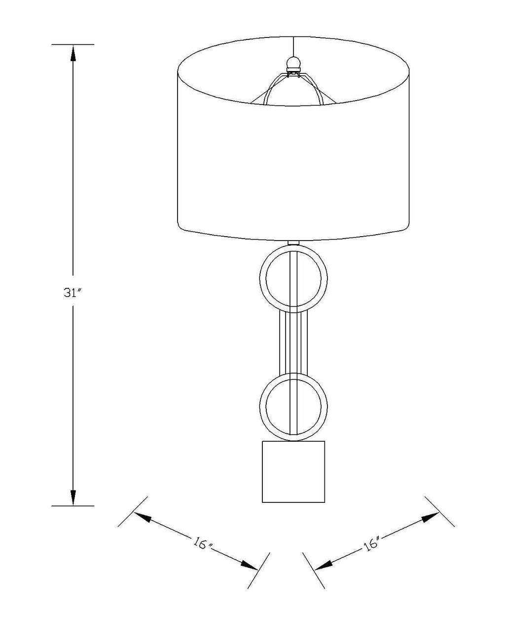 Zell Polished Gold Crystal Table Lamp With Three Way Switch