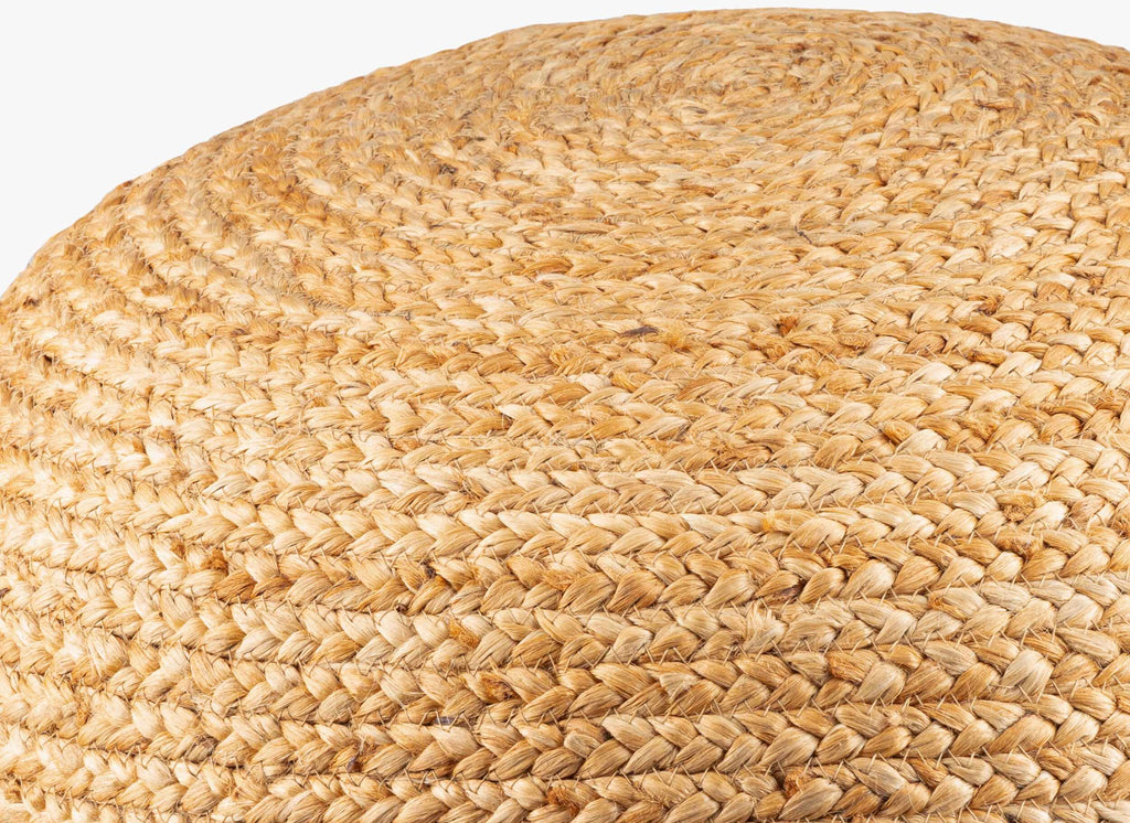 Aurelia Knitted Jute Pouf With Firm Polybead Fill In Tan